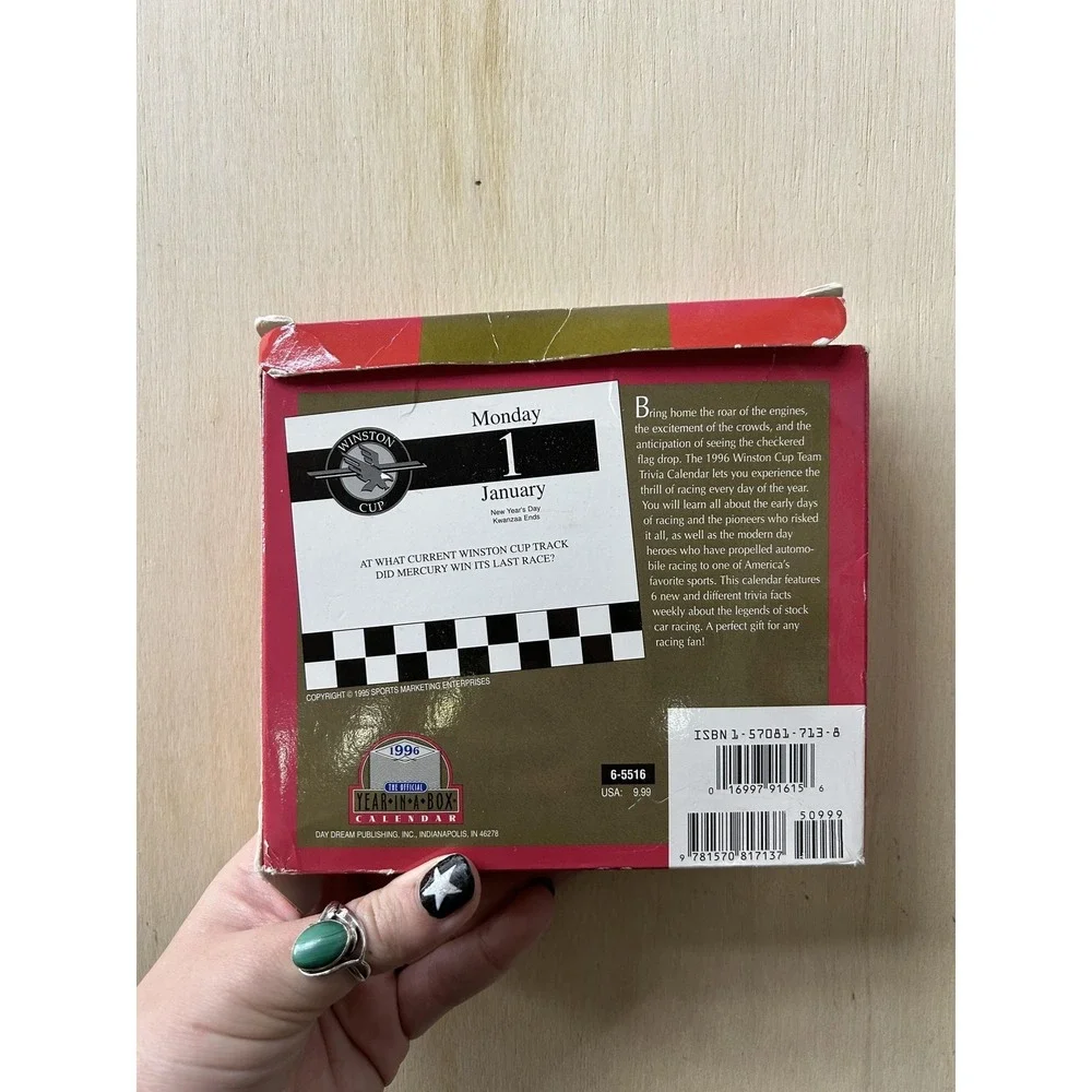 Vintage‎ Winston Cup Trivia Calendar 1996 Year In A Box Nascar Auto Racing Red